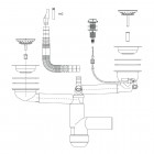 Deante Space Saver Lux syfon do zlewozmywaków stalowych chrom ZXY 9914