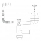 Deante Space Saver Lux syfon do zlewozmywaków granitowych chrom ZXY 9917