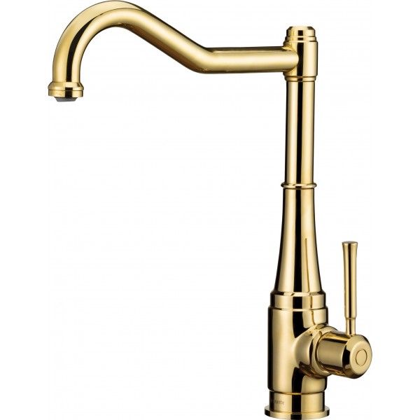 Deante Tamizo Bateria zlewozmywakowa stojąca z prostokątną wylewką - gold