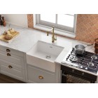 Deante Tamizo Bateria zlewozmywakowa stojąca z prostokątną wylewką - gold