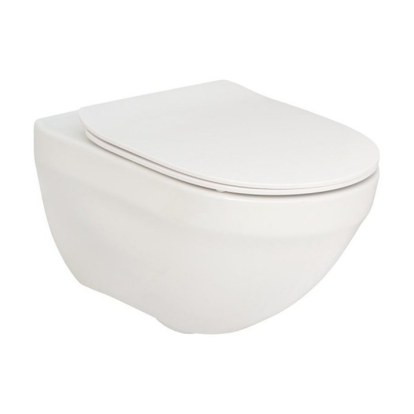 Roca Hebe miska WC wisząca Rimless z deską WC wolnoopadającą Slim A34H138000