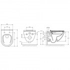 Roca Hebe miska WC wisząca Rimless z deską WC wolnoopadającą Slim A34H138000