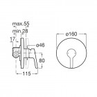 Roca Malva bateria prysznicowa podtynkowa chrom A5A223BC00