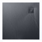 Roca Hebe brodzik kwadratowy kompozytowy 90x90 cm szary łupek AP70338438401200
