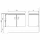 Koło Twins szafka podumywalkowa wisząca 80x57x46 cm z drzwiami