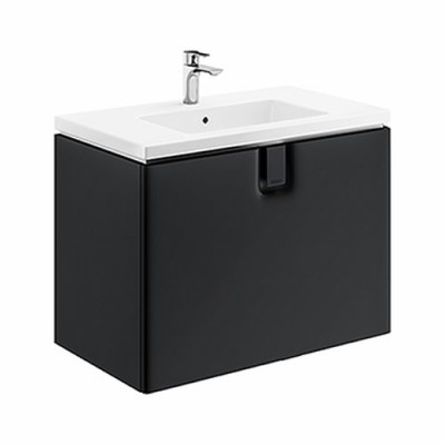 Koło Twins szafka podumywalkowa wisząca 80x57x46 cm z 1 szufladą czarny mat 89552000