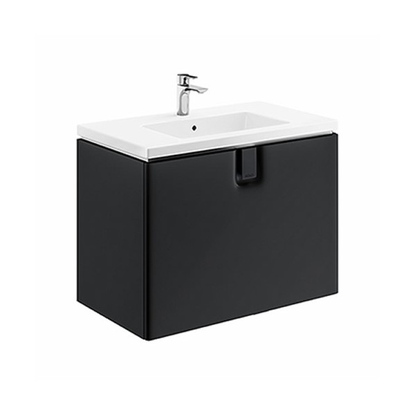 Koło Twins szafka podumywalkowa wisząca 80x57x46 cm z 1 szufladą czarny mat 89552000