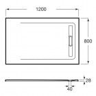 Roca Aquos brodzik prostokątny kompozytowy 80x120 cm perłowy AP6014B032001630