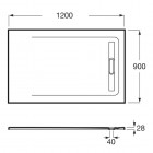 Roca Aquos brodzik prostokątny kompozytowy 90x120 cm biały AP6014B038401100