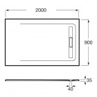 Roca Aquos brodzik prostokątny kompozytowy 90x200 cm biały AP6017D038401100