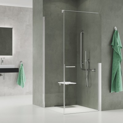 Sanswiss Solino M kabina prysznicowa kwadratowa 80 cm prawa SOM1D0805007+SOMT10805007