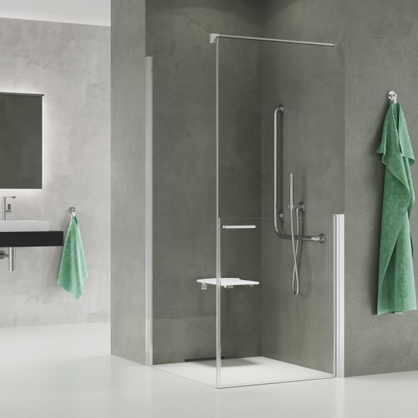 Sanswiss Solino M kabina prysznicowa kwadratowa 80 cm prawa SOM1D0805007+SOMT10805007