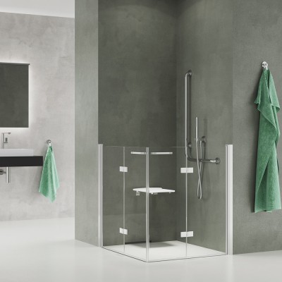 Sanswiss Solino M kabina prysznicowa kwadratowa 80 cm SMEF1G0805007+SMEF1D0805007