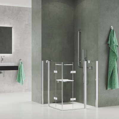 Sanswiss Solino M kabina prysznicowa kwadratowa 100 cm SMEF13G1005007+SMEF13D1005007