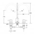 Steinberg seria 100 bateria umywalkowa 3-otworowa z korkiem automatycznym chrom 100 2000