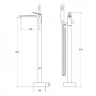 Besco Aspira bateria wannowo-prysznicowa wolnostojąca złota BW-A-ZL