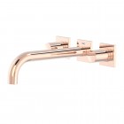 Tres Project Tres bateria umywalkowa podtynkowa wylewka 214 mm złoto różowe 21115201OP
