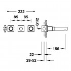 Tres Project Tres bateria umywalkowa podtynkowa wylewka 156 mm złoto różowe 21175101OP