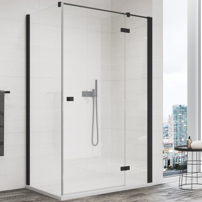 OUTLET Sanswiss Annea kabina prysznicowa prostokątna 110x80 cm prawa czarny mat AN13D11000607+ANT108000607
