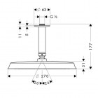 Hansgrohe Raindance Classic AIR średnica 240 mm z przyłączem sufitowym 100 mm