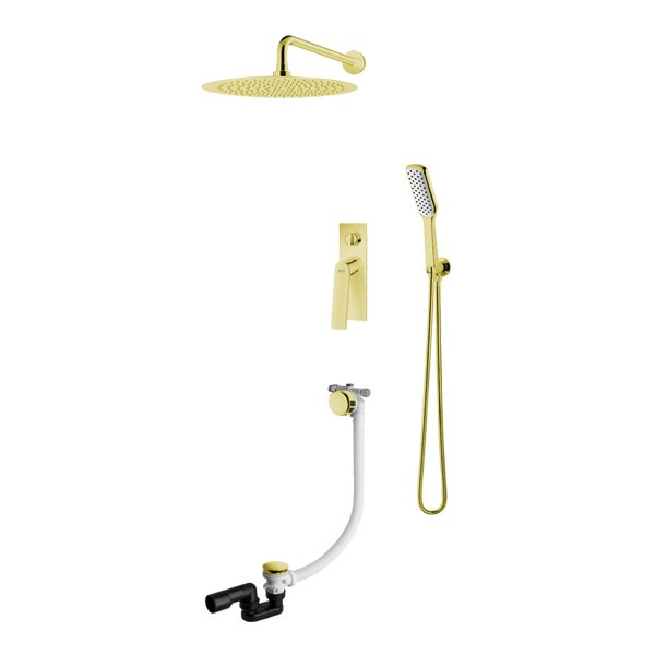 Vedo Desso kompletny zestaw wannowy III deszczownica 25 cm złoty