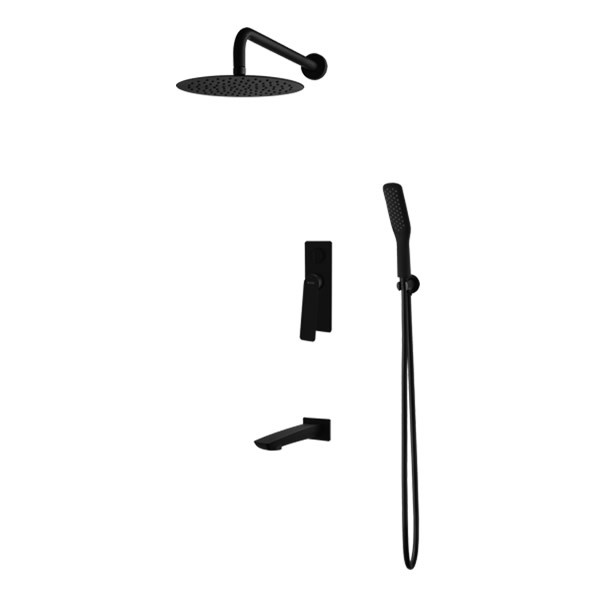 Vedo Desso Black kompletny zestaw wannowy podtynkowy czarny mat VBD4231/25/CZ