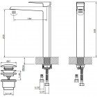 Vedo Sette Black bateria umywalkowa wysoka z korkiem klik klak czarny mat VBS7003/C/CZ
