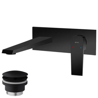 Vedo Sette Black bateria umywalkowa podtynkowa z korkiem klik klak czarny mat VBS7012/C/CZ