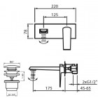 Vedo Sette Black bateria umywalkowa podtynkowa z korkiem klik klak czarny mat VBS7012/C/CZ