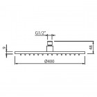 Vedo Deszczownica okrągła 40 cm Slim czarny mat VSNR4H9/CZ