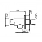 Vedo Przyłącze kątowe z uchwytem czarny mat VSN0022/CZ