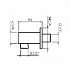 Vedo Square przyłącze kątowe czarny mat
