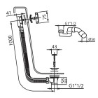 Vedo przelew wannowy z syfonem 100 cm czarny mat 242A/100/CZ