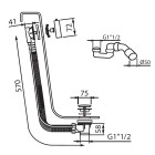 Vedo przelew wannowy z syfonem 57 cm chrom 246M/60/CH