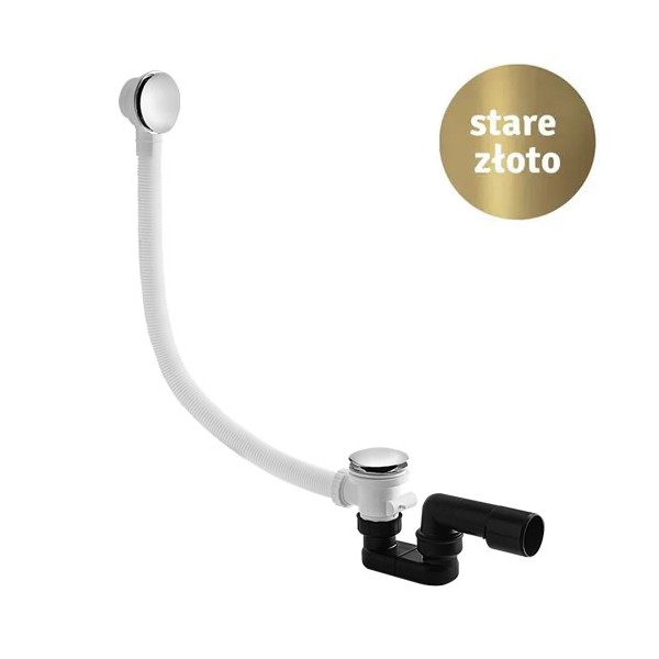 Vedo przelew wannowy klik klak z syfonem 70 cm stare złoto 266C/70/BR