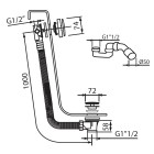 Vedo przelew wannowy klik klak z napełnianiem 100 cm chrom 366C/100/CH