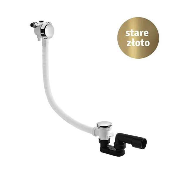 Vedo przelew wannowy klik klak z napełnianiem 70 cm stare złoto 366C/70/BR