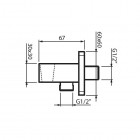 Vedo przyłącze kątowe z uchytem czarne VSN0046CZ
