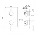 Kohlman Roxin bateria wannowo-prysznicowa podtynkowa 3 wyjścia chrom
