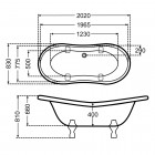 Balexim wanna retro wolnostojąca Wenecja 202 cm