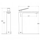 Besco Aspira bateria umywalkowa wysoka chrom