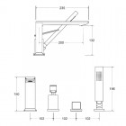 Besco Aspira bateria wannowa 4-otworowa chrom