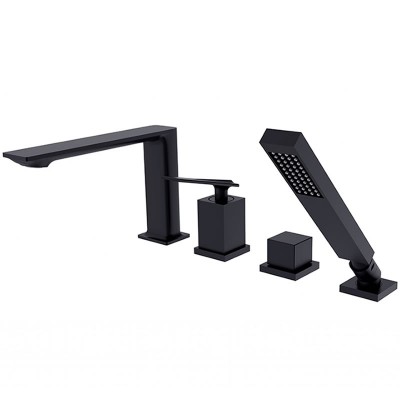 Besco Aspira bateria wannowa 4-otworowa czarny mat