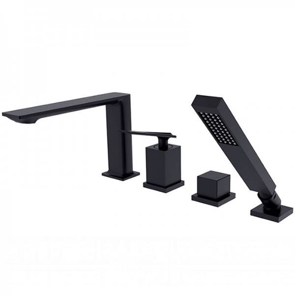 Besco Aspira bateria wannowa 4-otworowa czarny mat