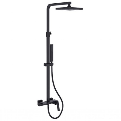 Besco Aspira zestaw prysznicowy natynkowy czarny mat