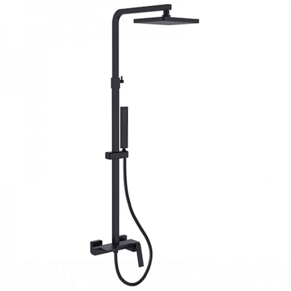 Besco Aspira zestaw prysznicowy natynkowy czarny mat