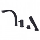 Besco Decco bateria wannowa 4-otworowa czarny mat