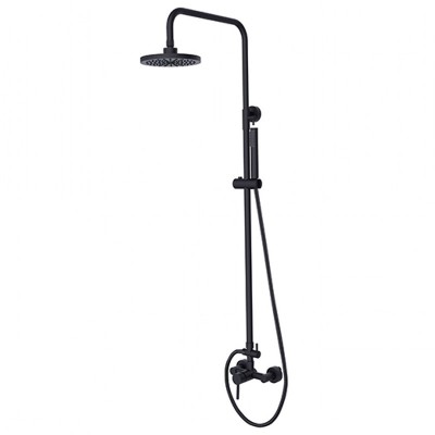 Besco Decco zestaw prysznicowy natynkowy czarny mat