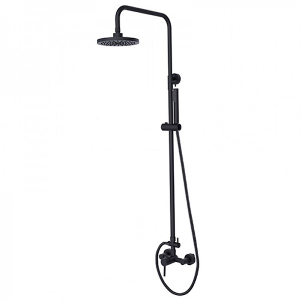 Besco Decco zestaw prysznicowy natynkowy czarny mat