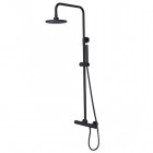 Besco Decco zestaw prysznicowy termostatyczny natynkowy czarny mat